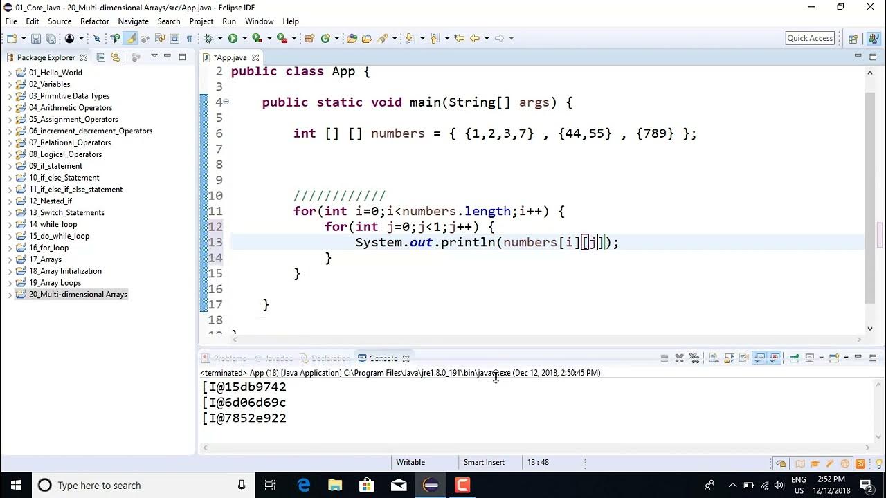35 Multi dimensional Arrays Loop - YouTube