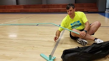 Proper setup of portable pickleball net