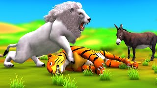 सफेद शेर और आलसी गधा Safed Sher Aur Aalsi Gadha Hindi Kahani - White Lion Lazy Donkey Moral Story