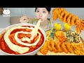 ASMR MUKBANG| 직접 만든 엽기 떡볶이 튀김 먹방 &amp; 레시피 FRIED CHICKEN AND Tteokbokki EATING