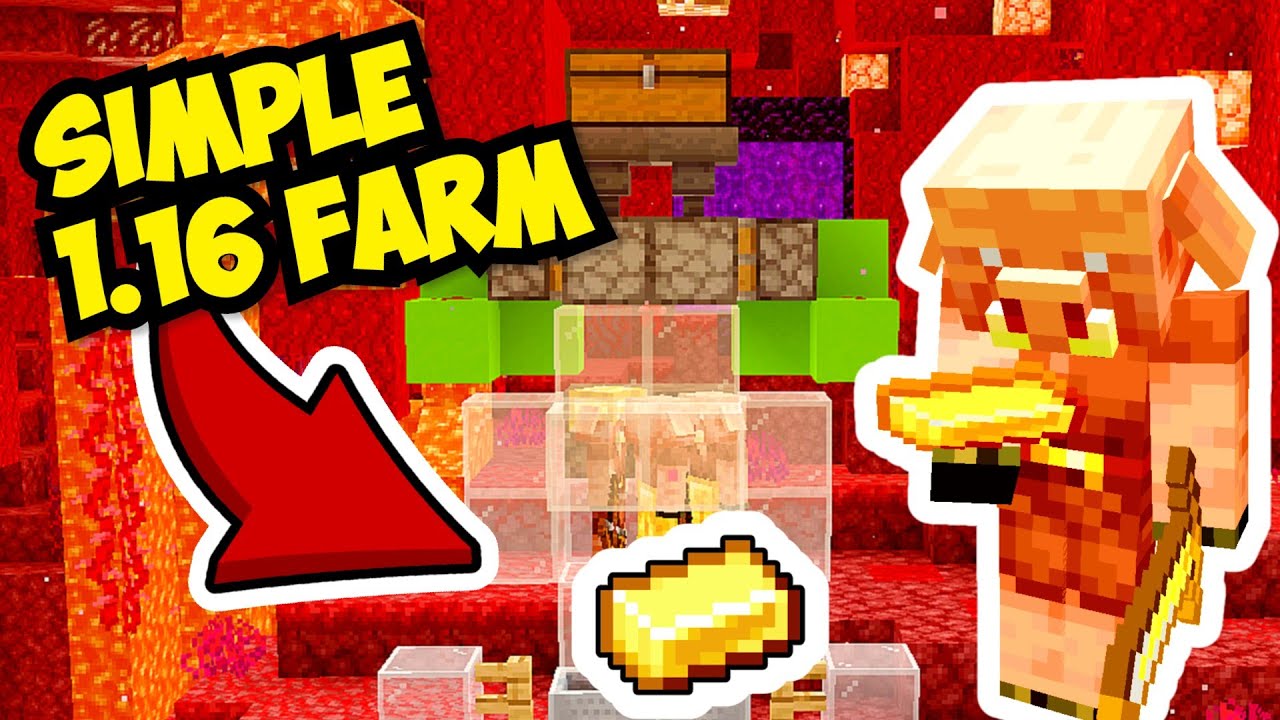 Simple AFK PIGLIN BARTERING FARM Minecraft Tutorial: Minecraft 1.16