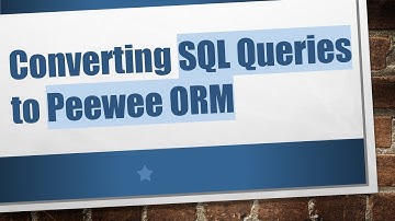 Converting SQL Queries to Peewee ORM