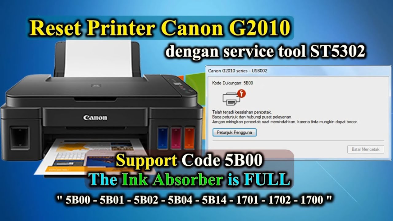 Cara Reset Printer CANON G2010
