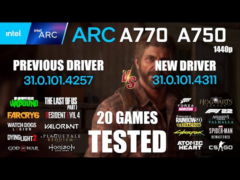 ARC A750 8GB & ARC A770 16GB Previous Driver VS New Driver | R9-7950X3D | 1440p - 20 Games Tested