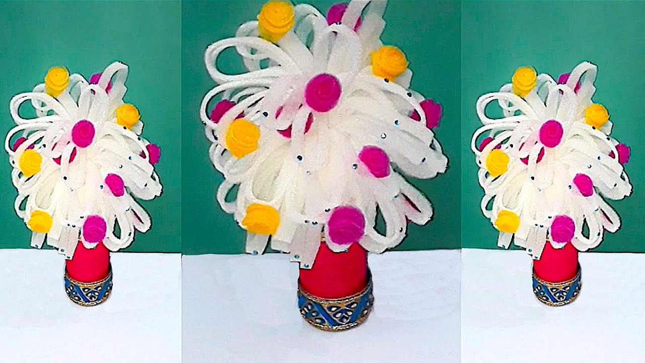Bouquet/flower vase from sponge Foam flower DIY room decoration idea