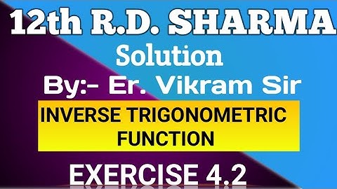 Inverse trigonometric function Ex 4.2 Question no-5(I)