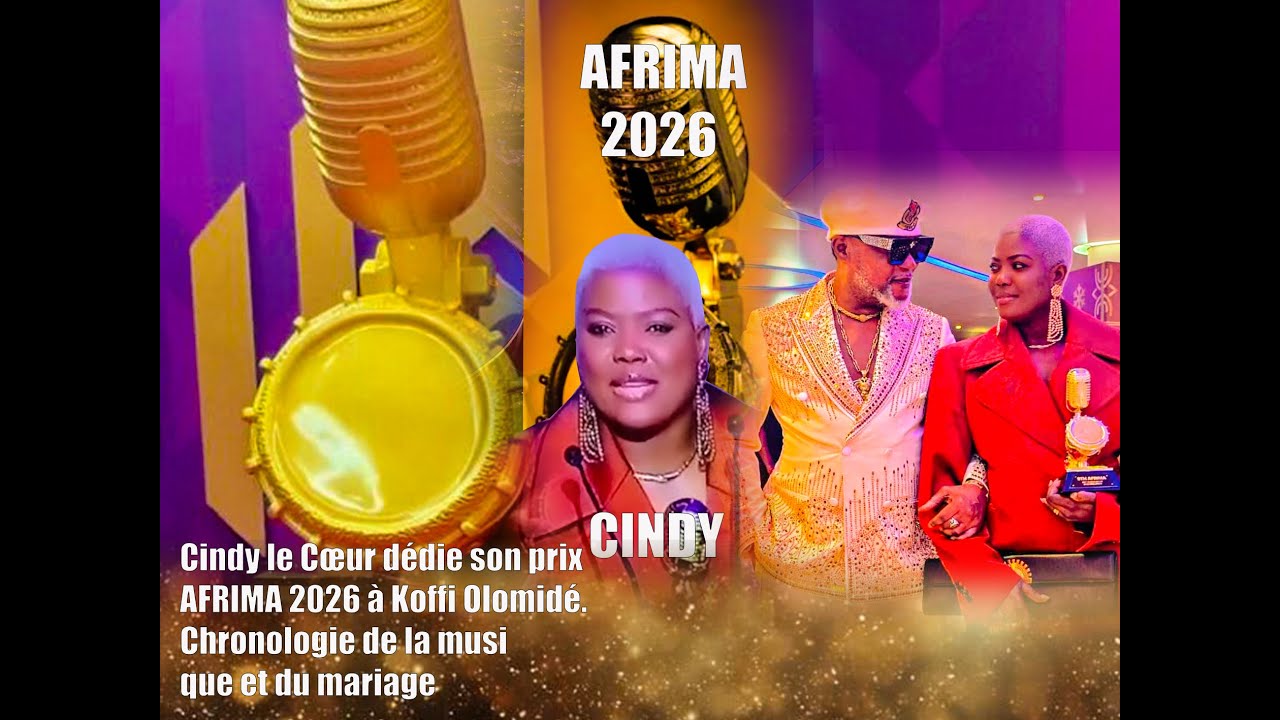Cindy le Cœur dédie son prix AFRIMA 2026 à Koffi Olomidé. Chronologie de la musique et du mariage