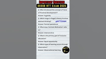 Most Important 📌NTT Exam 2025 Question | NTT Exam