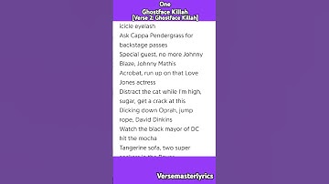 Thumbnail of One Ghostface Killah [Verse 2: Ghostface Killah] #hiphop #rap #verse #lyrics #nelly