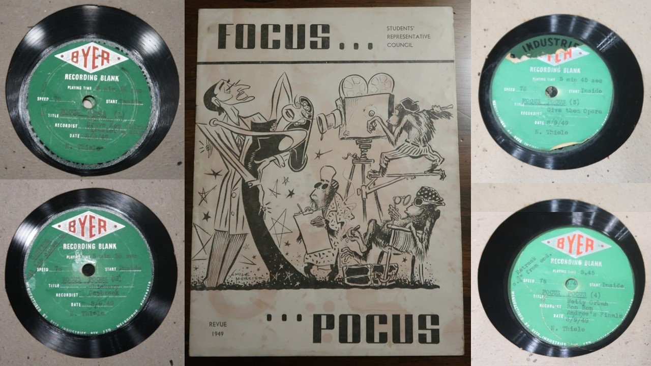Selections from Focus Pocus 1949 Revue, 78RPM acetate records
