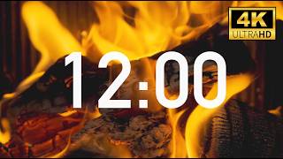 12 Minute Timer Fireplace Ultra Hd 4K With Cozy Fireplace Sounds