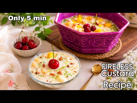 Won 1st Prize in 5 Min Fireless Cooking Recipes for Competition soft Tasty Zero Sugar Fruit Custard