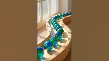 "Marble Run ASMR 😌 | Hypnotic Blue & Green Swirls 🌊"