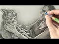 Drawing Process: Monty the dog and Jax pencil illustration