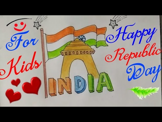 Independence Day Drawing For Competition|| Republic Day Drawing || Flag  Scenery Drawing. | Independence day drawing, Flag drawing, Art drawings for  kids