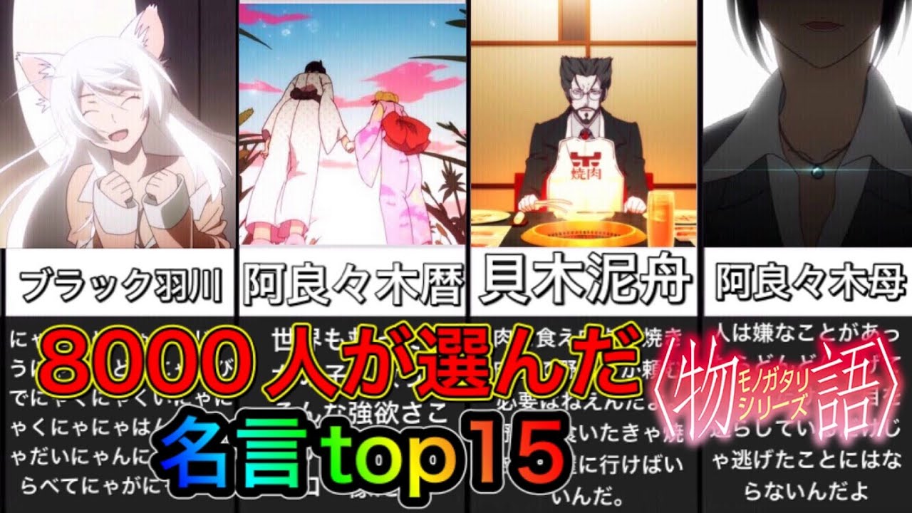 8000人 化物語ファンが選んだ名言top15 物語シリーズ Anime Wacoca Japan People Life Style