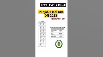 REET Level 2 Punjabi result 2023 | Today reet level 2 result | reet level 2 cut off #reet #reet2023