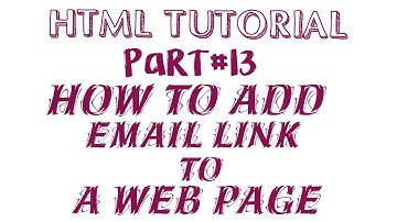 HTML Tutorial for beginners-Part#13-How to add email link to the web page.