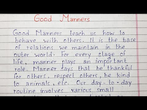 essay of good manners