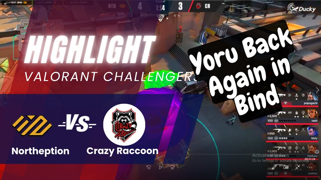 Cr vs NTH | HIGHLIGHT | Valorant Challengers League Japan Split 1 | Round 1 Bind | Yoru Is Back