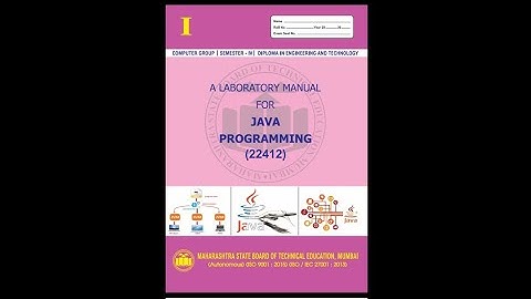 JAVA PROGRAMMING MANUAL WITH ANSWERS | JPR (22412), 2nd year ,4th semester, MANUAL with answers |7,8