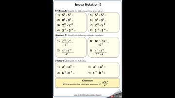 Index Notation 9-1 GCSE Maths Worksheet