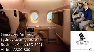 Singapore Airlines Business Class – Sydney to Singapore (SQ 222) – Airbus A380-800