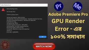 How to fix GPU Render Error Premiere Pro | Error Code: 1609629695 | Render Frame Error| 100% Working