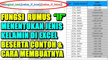 Contoh kegunaan rumus IF pada excel untuk menentukan jenis kelamin
