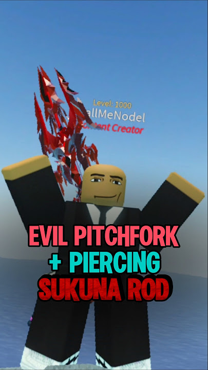 Evil pitchfork   piercing = sukuna rod #roblox #fisch