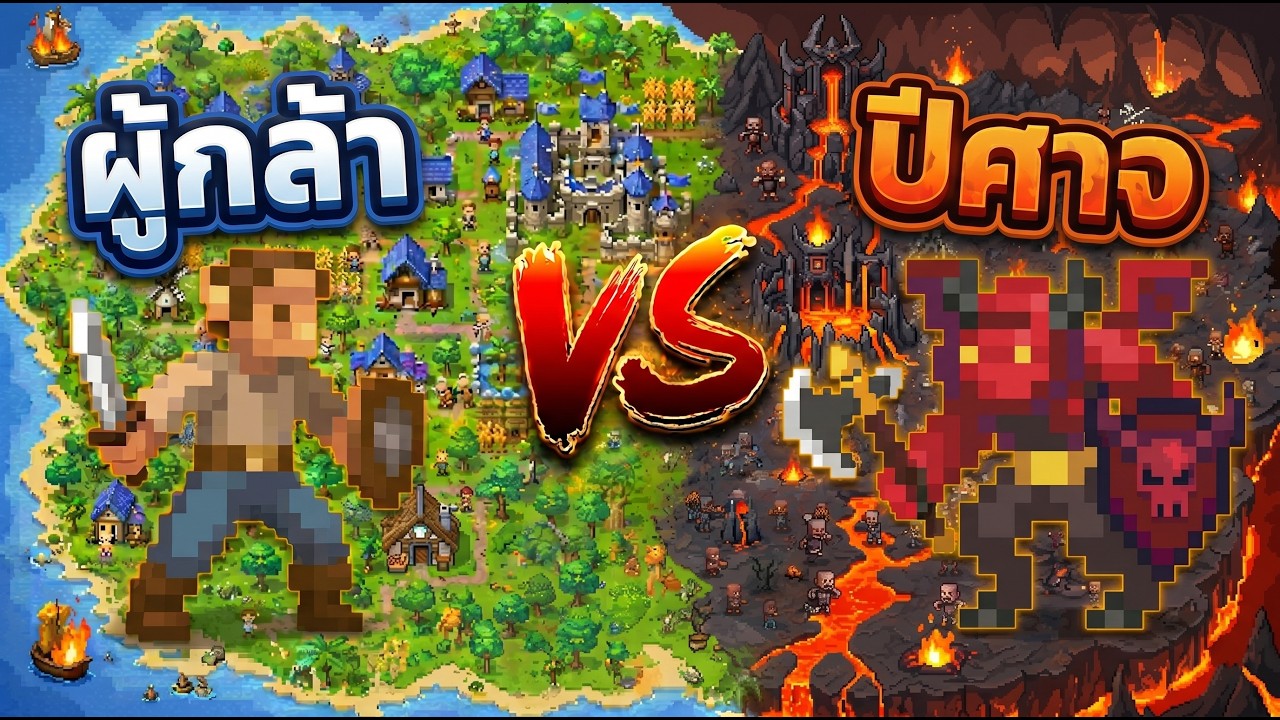 ผู้กล้า vs ปีศาจ 1000 ตัว ในWorldBoxฝั่งไหนจะชนะ!?