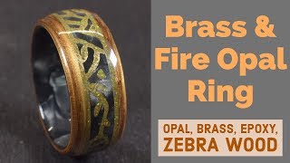 Creating a Zebra Wood Ring with Bello Fire Opal and Brass Engraving