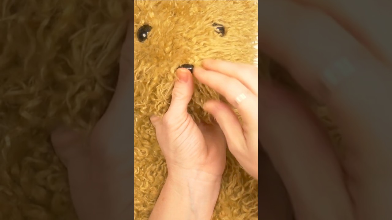 New Face for Teddy! #stuffedanimals #stuffedanimalrepair #repair #restoration #mending #teddybear