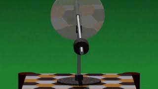 Random Animation of Weighted Precession With Counterweight: gyro s2 pd