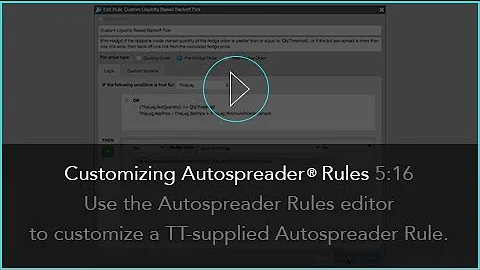 Customizing Autospreader® Rules on the TT® Futures Trading Platform