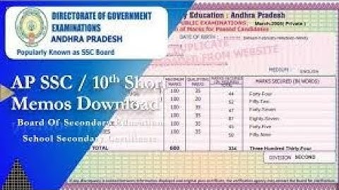 BSEAP Memo Download 2020 | AP 10th Memorandum Download | Polycet and Intermediate Admission 2020