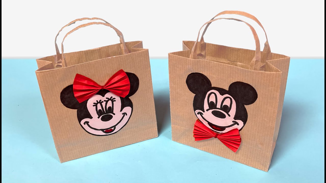 How to make KRAFT PAPER BAGS for children's birthday gifts 