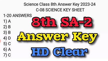 8th 💯SA-2 Answers key SCIENCE 💯Real Question Paper 2023-2024 | 8th 💯SA-2 Science Question Paper #sa2