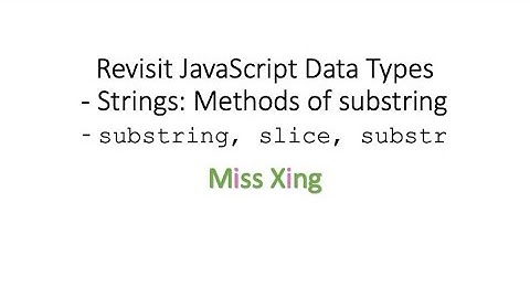 37. JavaScript Data Type: Strings - Methods of Substring: slice, substring, substr