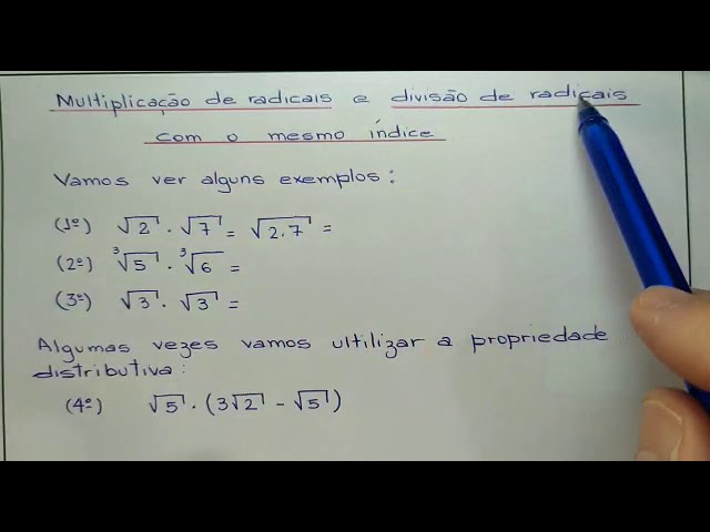 MULTIPLICAÇÃO E DIVISÃO COM RADICAIS \Prof. Gis/