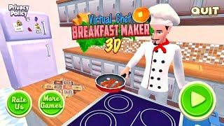 VIRTUAL CHEF BREAKFAST MAKER 3D. Game kartun chef belajar memasak 2020 screenshot 1
