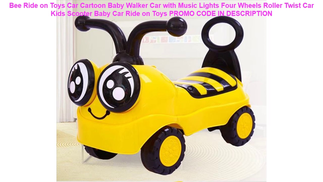 yellow car baby walker