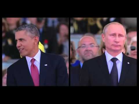 პუტინის და ობამას ჩვენება დიდ ეკრანზე და ხალხის რეაქცია