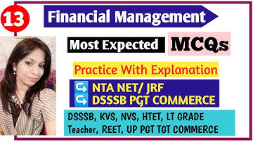 MOST IMPORTANT || FINANCIAL MANAGEMENT MCQs FOR UGC NET, #DSSSB_PGT_COMMERCE  KVS, #UP_PGT_COMMERCE