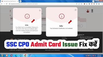 Link 📢 SSC CPO Admit Card 2025 Feedback Problem✅ How to Fix CPO/SI Admit Card Not Showing/Available