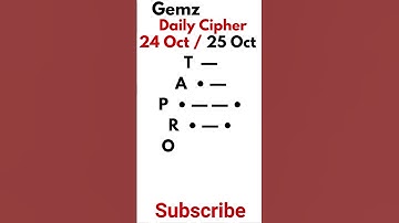Gemz Daily Cipher Morse Code 24 Oct 25 October 2024 | Unlock Today’s Code & Rewards! #gemzdailycode