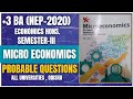 +3 semester-3 microeconomics-1 Probable Questions #viralvideo #Economics (H) cc-5#NEP-2020