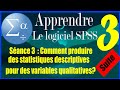 Sance 3  comment  produire  des statistiques descriptives des variables qualitatives avec spss 