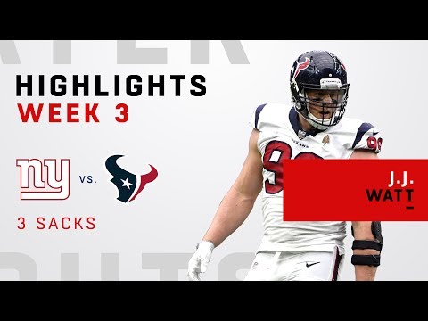 J.J. Watt Comes Away w/ 3 Sacks on Eli Manning!