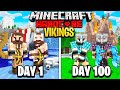 We Survived 100 Days as Viking Raiders in Minecraft... Here's What Happened...